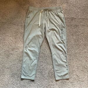 Vuori Gray Joggers with White Drawstring
